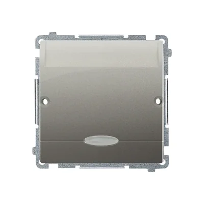 Hotel switch with backlight 10A 2A satin metallised