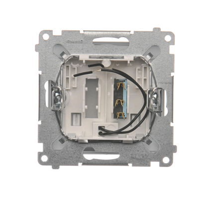 Hotelový vypínač s podsvícením 10A (modul) stříbrný (metalický)