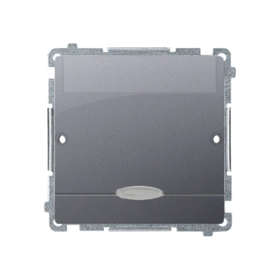 Hotelschalter mit Hintergrundbeleuchtung 10A 2A Silber