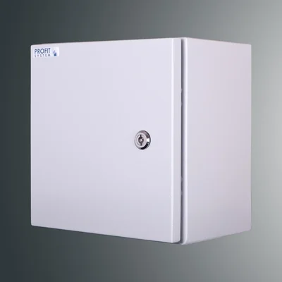 Housing with mounting plate PSH 252515 PROFIT 250x250x150; IP65; IK10; RAL7035, hermetic lock -D5