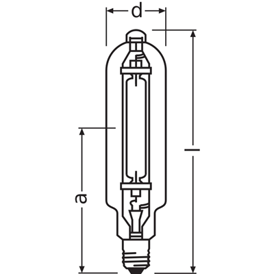HQI T 2000/D 2000 W E40 discharge lamp