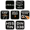 HSS-TiN-Metallbohrer, 10,0 mm