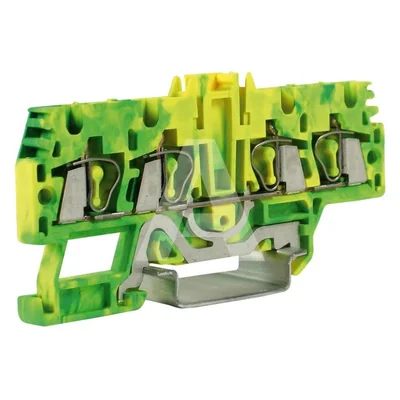 HTE.2/2+2 Spring connector 2mm^2, 2in-2out, yellow-green PE