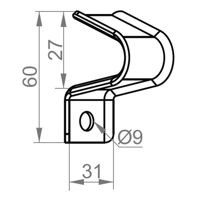 I-beam catch, length 60mm