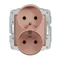 ICON Double socket mechanism for frame with grounding 2x(2P+Z) (without current path shutters) salmon