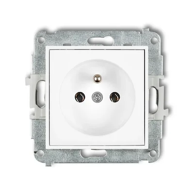 ICON Einzelsteckdose mit Erdung 2P+Z (ohne Strompfadblenden) weiß