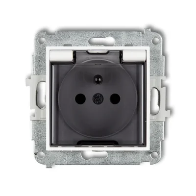 ICON Splash-proof socket mechanism with grounding 2P+Z (smoke flap, current path shutters) white
