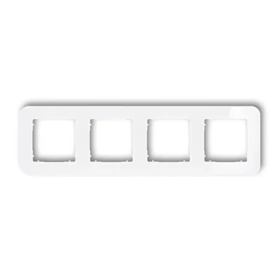 ICON Universal cornice quadrupla arrotondata - effetto vetro (cornice: bianca; base: bianca) bianco