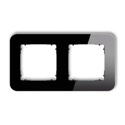 ICON Universal Doppel-Rundrahmen – Glasoptik (Rahmen: schwarz; Unterseite: schwarz) schwarz
