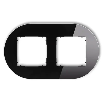 ICON Universal double round frame - glass effect (frame: black; bottom: black) black