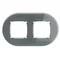 ICON Universal double round frame - glass effect (frame: graphite; bottom: black) graphite