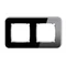 ICON Universal double rounded frame - glass effect (frame: black; bottom: black) black