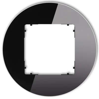 ICON Universal Einzelrundrahmen – Glasoptik (Rahmen: schwarz; Unterseite: schwarz) schwarz