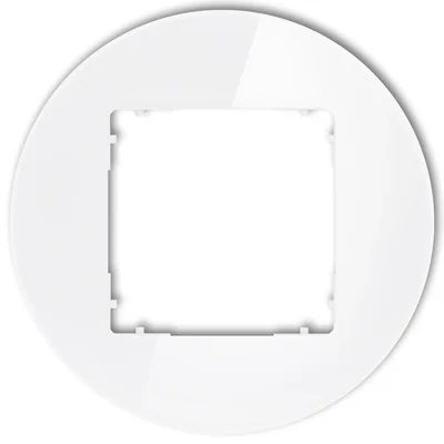 ICON Universal single round frame - glass effect (frame: white; bottom: white) white