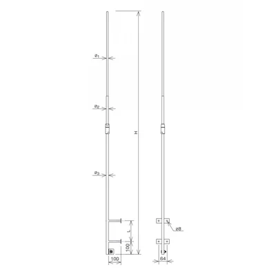 Iglica kominowa fi 16/10 L=2000 mm ocynkowana ogniowo