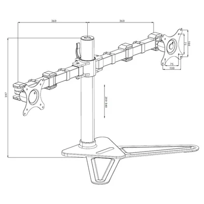 IIYAMA DS1002D-B1 Doppelmonitorhalterung