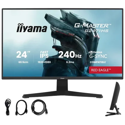 iiyama G-Master G2471HS-B1 Red Eagle 24" IPS LED 240Hz 0,4ms /2xHDMI, DisplayPort/adaptivní G-SYNC, černý tuner