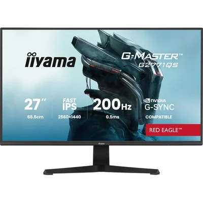 iiyama G-Master G2771QS-B1 Red Eagle 27" QHD IPS LED 200Hz 0,5ms /2xHDMI, DisplayPort/ Adaptive G‑SYNC, Black Tuner
