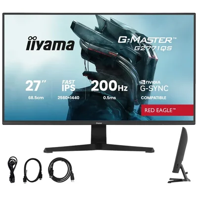 iiyama G-Master G2771QS-B1 Red Eagle 27" QHD IPS LED 200Hz 0,5ms /2xHDMI, DisplayPort/adaptivní G-SYNC, černý tuner