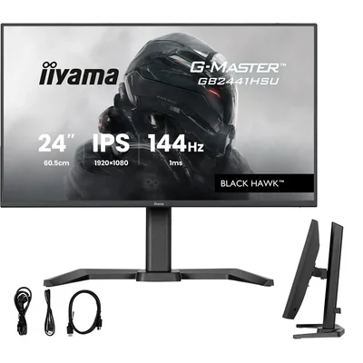 iiyama G-Master GB2441HSU-B1 Black Hawk 24" IPS LED 144 Hz 1 ms / HDMI, DisplayPort / Freesync, Black Tuner, HAS