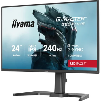 iiyama G-Master GB2471HS-B1 Red Eagle 24" IPS LED 240Hz 0,3ms /2xHDMI, DisplayPort/Adaptive G‑SYNC, sintonizzatore nero