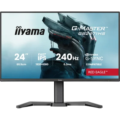 iiyama G-Master GB2471HS-B1 Red Eagle 24" IPS LED 240Hz 0,3ms /2xHDMI, DisplayPort/adaptivní G-SYNC, černý tuner