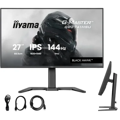 iiyama G-Master GB2741HSU-B1 Black Hawk 27" IPS LED 144Hz 1ms /HDMI, DisplayPort/Freesync, sintonizzatore nero, HAS