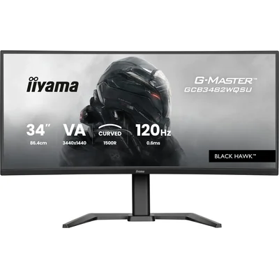 iiyama G-Master GCB3482WQSU-B1 Monitor Black Hawk da 34" Bent VA LED 120Hz 0,6ms (HDMI, DP, USB-C) FreeSync Premium