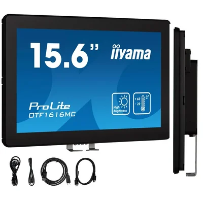 iiyama OTF1616MC-B1 Touchmonitor 15,6" IPS LED hohe Helligkeit IP65 7H UV RJ45 für Außeninstallation