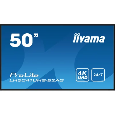 iiyama ProLite LH5041UHS-B2AG monitor 50" VA LED, 4K, 24/7 Digital Signage, 1xVGA, 3xHDMI, Speakers, USB Media Player