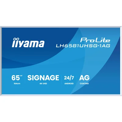 iiyama ProLite LH6581UHSG-1AG 65" 4K VA LED presentation monitor iiSignage², iiControl, iiShare, LAN, WiFi, 24/7