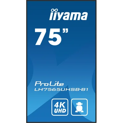 iiyama ProLite LH7565UHSB-B1 DS monitor 75" 4K IPS LED, 24/7, CMS iisignage2, Android11, Eshare, 800cd, WiFi, Lan, HDMI, DP
