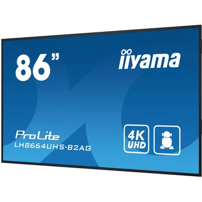 iiyama ProLite LH8664UHS-B2AG 86" 4K ELED VA Großformatmonitor Android, iiSignage2, eShare, LAN, WLAN, 24/7