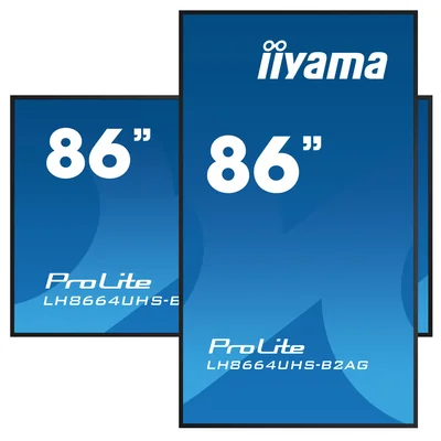 iiyama ProLite LH8664UHS-B2AG 86" 4K ELED VA large format monitor Android, iiSignage2, eShare, Lan, Wifi, 24/7