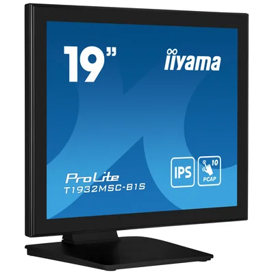 iiyama ProLite T1932MSC-B1S 19" IPS LED 5:4 Touchscreen Monitor /VGA, HDMI, DisplayPort/ Speakers, IP54