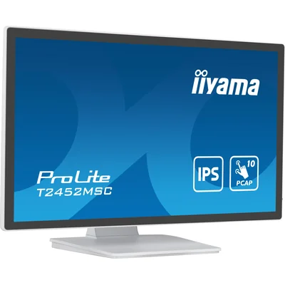 iiyama ProLite T2452MSC-W1 24" IPS LED Touchscreen Monitor 10 Points Touch / HDMI, DisplayPort / Speakers, White