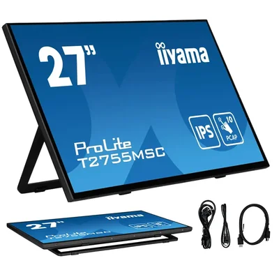 iiyama ProLite T2755MSC-B1 27-дюймовий IPS LED сенсорний монітор / HDMI, DisplayPort / динаміки, NANO-покриття