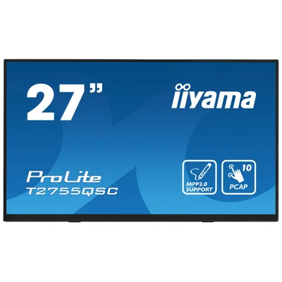 iiyama ProLite T2755QSC-B1 27" IPS LED WQHD touchscreen monitor, MPP2.0 support, HDMI, DP, speakers