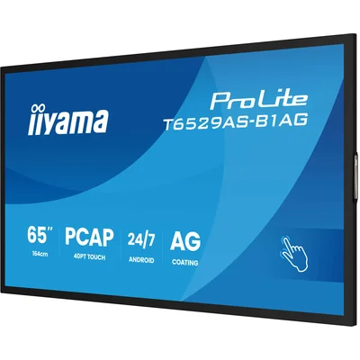 iiyama ProLite T6529AS-B1AG monitor interactivo 65" 4K VA LED, USB-C, WiFi, LAN, eShare, iiShare