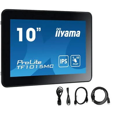 Iiyama ProLite TF1015MC-B3 10" IPS-LED-Monitor mit integriertem Touchscreen / VGA, HDMI, DP / IP65 USB RJ45