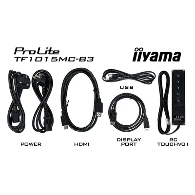 Iiyama ProLite TF1015MC-B3 10" IPS-LED-Monitor mit integriertem Touchscreen / VGA, HDMI, DP / IP65 USB RJ45