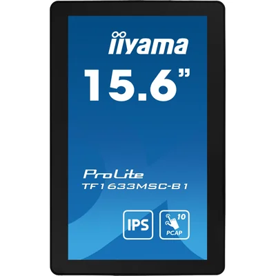 iiyama ProLite TF1633MSC-B1 15,6" IPS LED dotykový monitor, HDMI, DisplayPort, reproduktory, IP54, Openframe