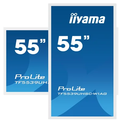 iiyama ProLite TF5539UHSC-W1AG Moniteur tactile PCAP 4K 55" à cadre ouvert, dalle IPS, fonctionnement 24h/24 et 7j/7, blanc
