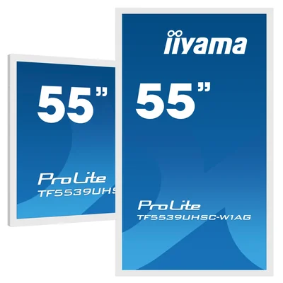 iiyama ProLite TF5539UHSC-W1AG Moniteur tactile PCAP 4K 55" à cadre ouvert, dalle IPS, fonctionnement 24h/24 et 7j/7, blanc