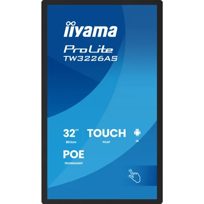 iiyama ProLite TW3226AS-B3P 32-дюймовий сенсорний монітор, Android 14, PoE, мікрофон, динаміки, цілодобова робота