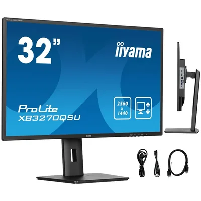 iiyama ProLite XB3270QSU-B1 Monitor 32" IPS LED WQHD 3ms 100Hz /2xHDMI DP/ FlickerFree HAS
