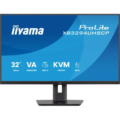 iiyama ProLite XB3294UHSCP-B1 32'' 4K VA LED-Monitor / 2x HDMI, DP, USB-C Dock (95W) / KVM, PiP/PbP, Adaptive Sync