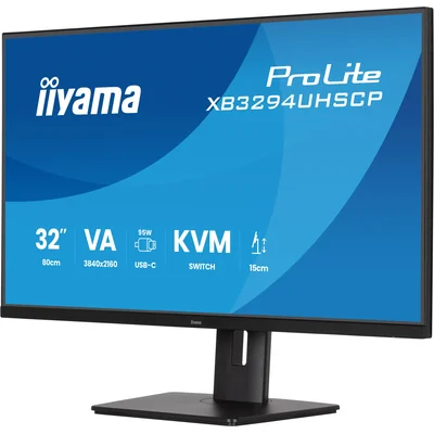 iiyama ProLite XB3294UHSCP-B1 32'' 4K VA LED-Monitor / 2x HDMI, DP, USB-C Dock (95W) / KVM, PiP/PbP, Adaptive Sync