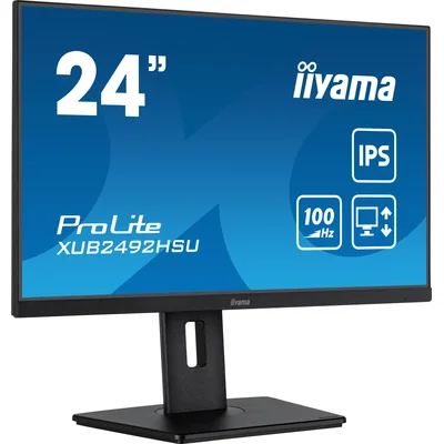 iiyama ProLite XUB2492HSU-B6 monitor 24" IPS LED 100Hz 0.4ms /HDMI, DisplayPort, USB/HAS hub, FlickerFree