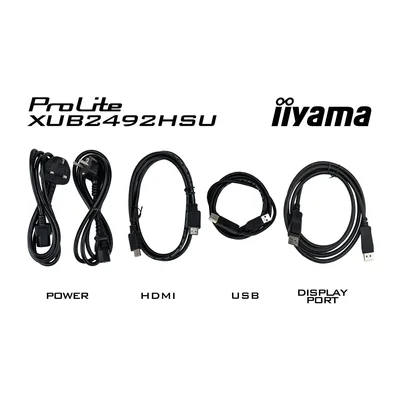 iiyama ProLite XUB2492HSU-W6 Monitor 24" IPS LED 100Hz 0,4ms /HDMI DisplayPort / USB-Hub FlickerFree HAS Weiß